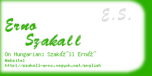 erno szakall business card